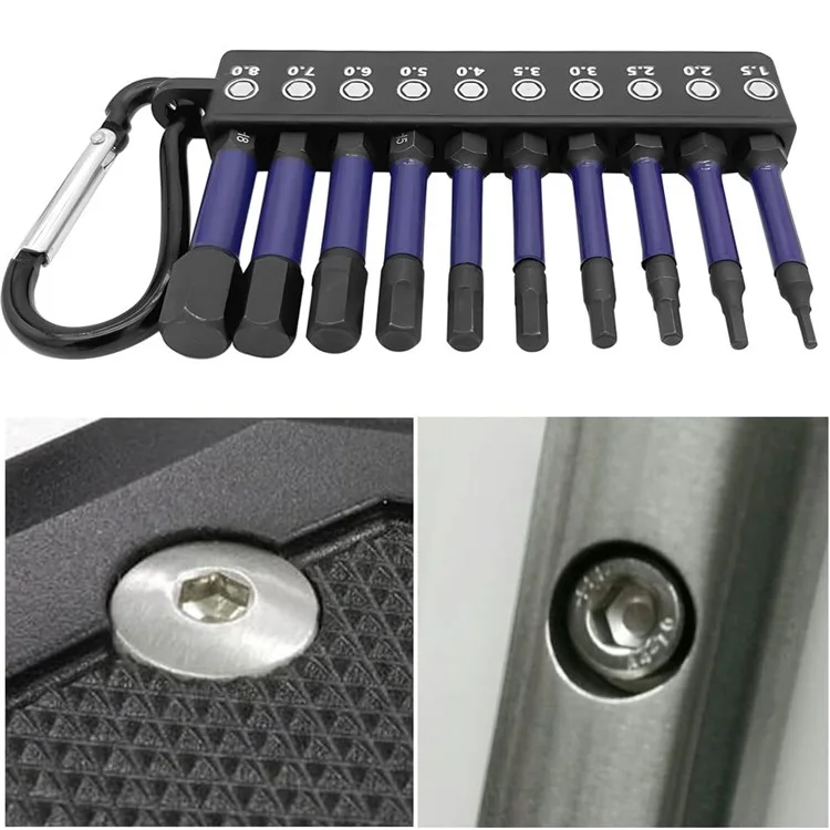 11Pcs / Set 50mm Hex Shank S2 Alloy Steel Screwdriver Bits with Magnetic Bit Holder