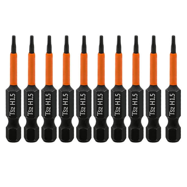 10PCS Hex Screwdriver Bit Set 50mm H1.5 TS2 Steel Magnetic Drill Bit for Screwdrivers Electric Drill