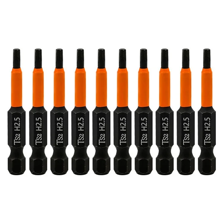 10PCS Hex Screwdriver Bit Set 50mm H2.5 TS2 Steel Magnetic Drill Bit for Screwdrivers Electric Drill