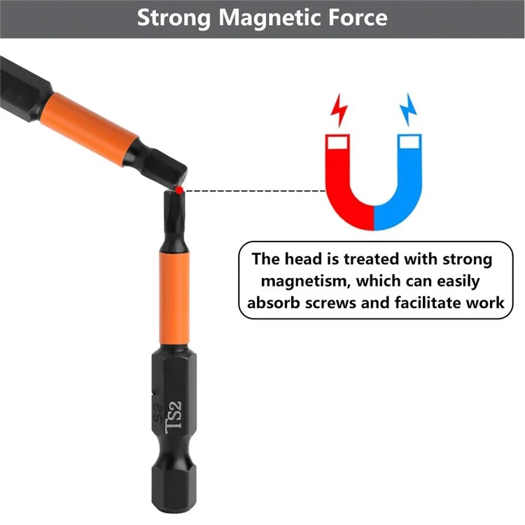 10PCS Hex Screwdriver Bit Set 50mm H5 TS2 Steel Magnetic Drill Bit for Electric Drill Screwdrivers