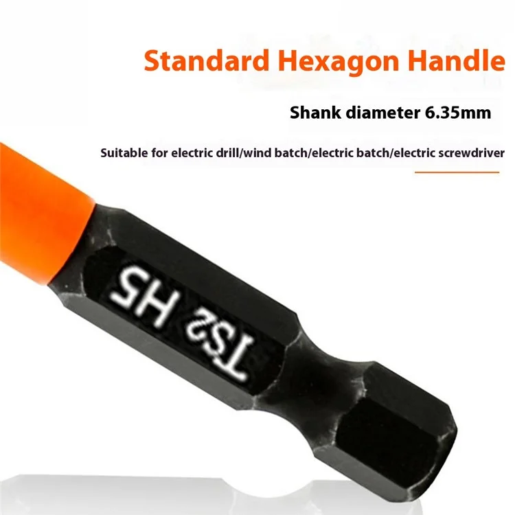 10PCS Hex Screwdriver Bit Set 100mm H5 TS2 Steel Magnetic Drill Bit for Electric Drill Screwdrivers