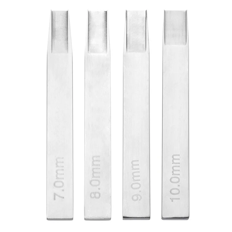4Pcs / Set 7mm 8mm 9mm 10mm Leather Crafting Tools High Carbon Steel Weaving Cutter Leather Strips DIY Punch Tool