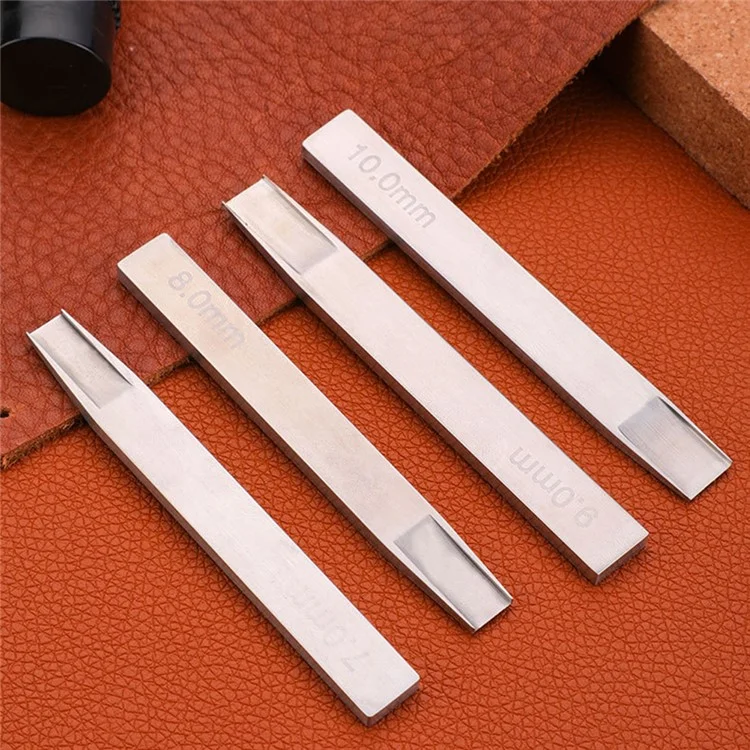 4Pcs / Set 7mm 8mm 9mm 10mm Leather Crafting Tools High Carbon Steel Weaving Cutter Leather Strips DIY Punch Tool