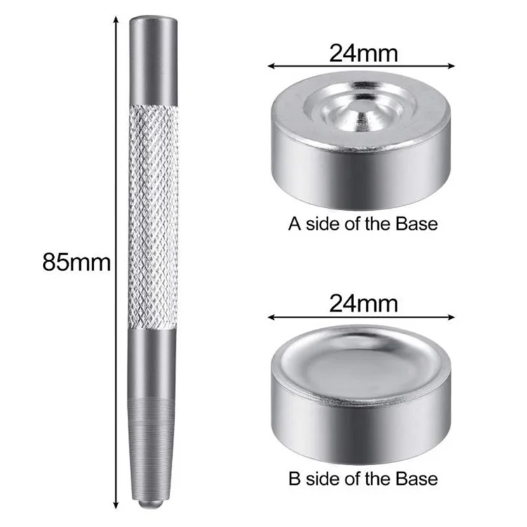202Pcs DIY Metal Snap Fasteners 15mm Stainless Steel Press Studs for Leather / Canvas / Boat Covers / Upholstery