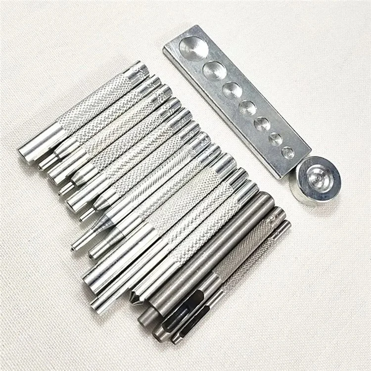 16Pcs / Set DIY Leather Craft Snap Fastener Rivet Metal Installation Tools for Sewing / Punching / Fixing