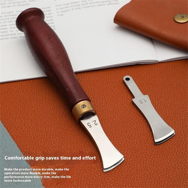 Coupe-bordures en cuir Outil de travail du cuir DIY avec 4 lames remplaçables