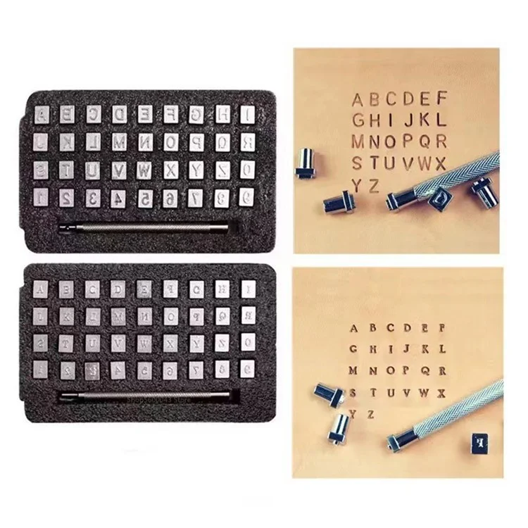 72Pcs Leather Crafting Alphabet Number Stamp Set Vegetable Tanned Leather Embossing Tool Kit