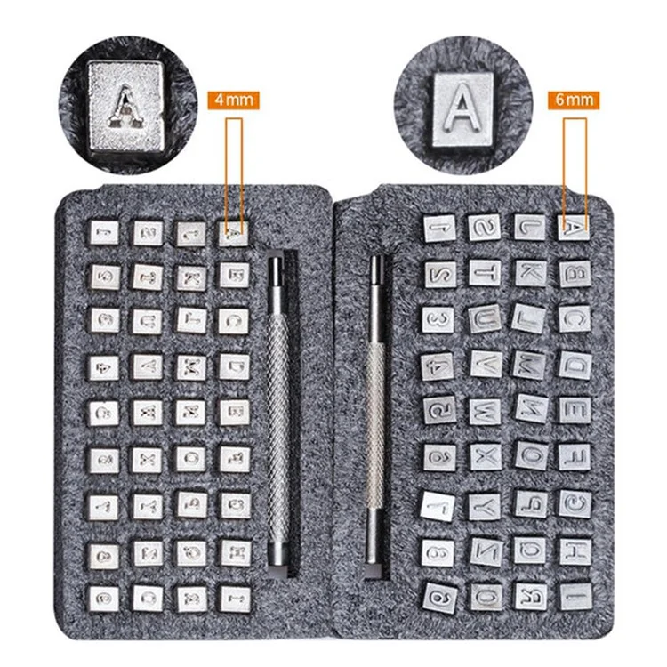 72Pcs Leather Crafting Alphabet Number Stamp Set Vegetable Tanned Leather Embossing Tool Kit
