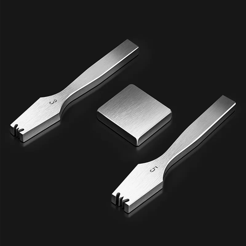 2Pcs Zipper Teeth Remover Stainless Steel Zipper Repair DIY Leather Craft Tools with 1 Block