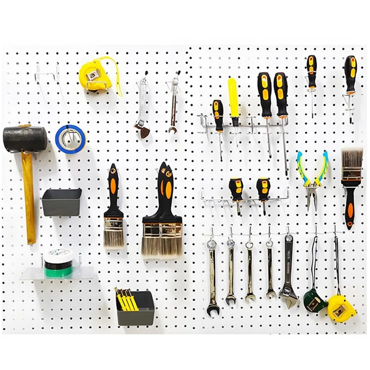 4 Aufbewahrungsboxen mit 80 Lochbretthaken - Multifunktionale Wandmontage Organizer Werkzeug Halterung Set