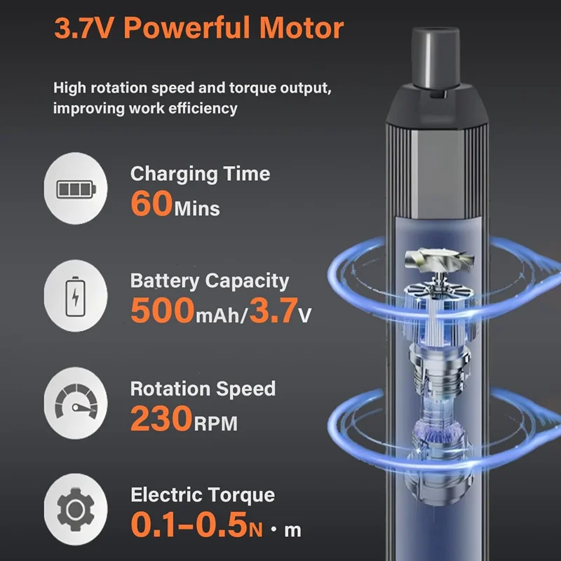 52 in 1 Electric Precision Screwdriver Set 5-Gear Adjustable Multifunctional Tool for Home Use