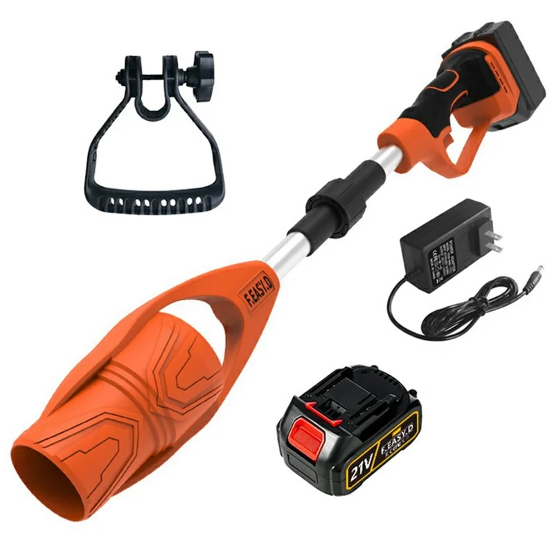 Foldable Cordless Leaf Blower High Power Electric Snow Dust Blower Handheld Fan for Garden / Outdoor Cleaning - Orange