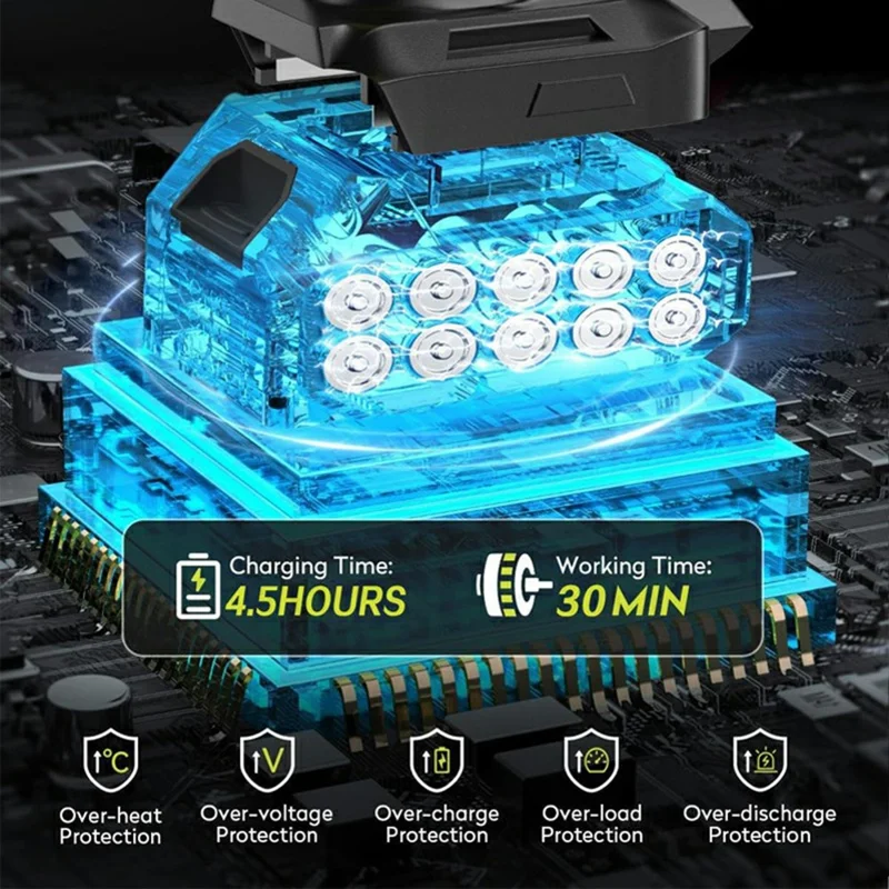 Foldable Cordless Leaf Blower High Power Electric Snow Dust Blower Handheld Fan for Garden / Outdoor Cleaning - Orange