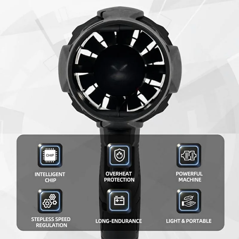 Violent Turbine Fan Blower High Speed Car Wash Machine Leaf Snow Blower with 2 Batteries