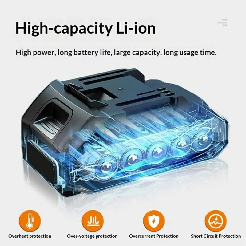 Violent Turbine Fan Blower High Speed Car Wash Machine Leaf Snow Blower with 2 Batteries