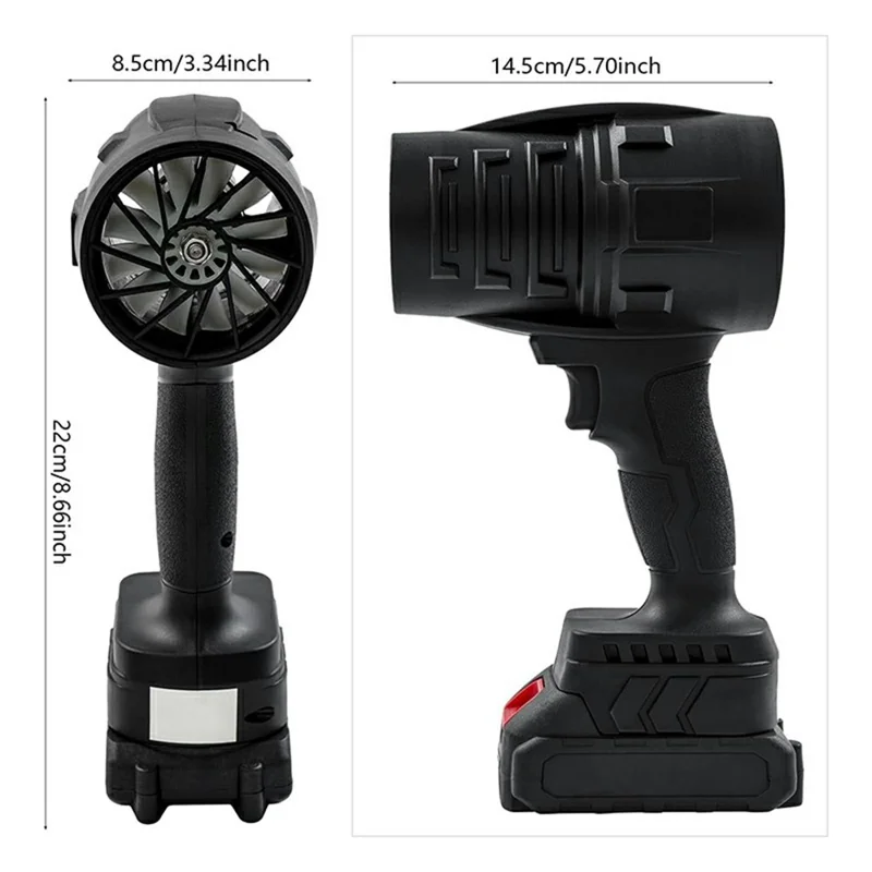 Violent Turbine Fan Blower High Speed Car Wash Machine Leaf Snow Blower with 2 Batteries