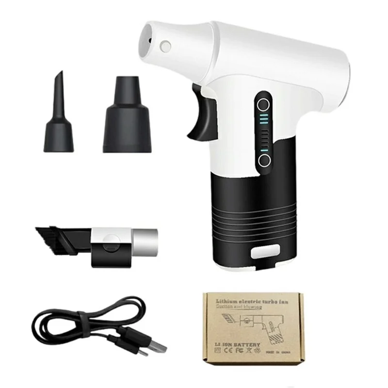 Handheld Turbo Fan Portable High-Speed Blower / Vacuum Cleaner Multi-Function for Car  /  Home  /  Outdoor - Grey