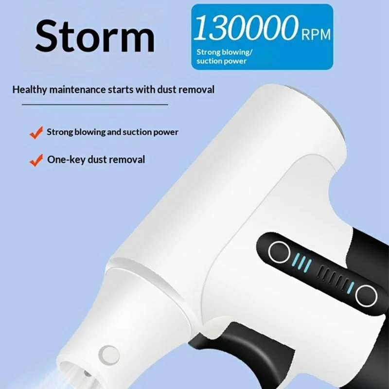 Handheld Turbo Fan Portable High-Speed Blower / Vacuum Cleaner Multi-Function for Car  /  Home  /  Outdoor - Grey