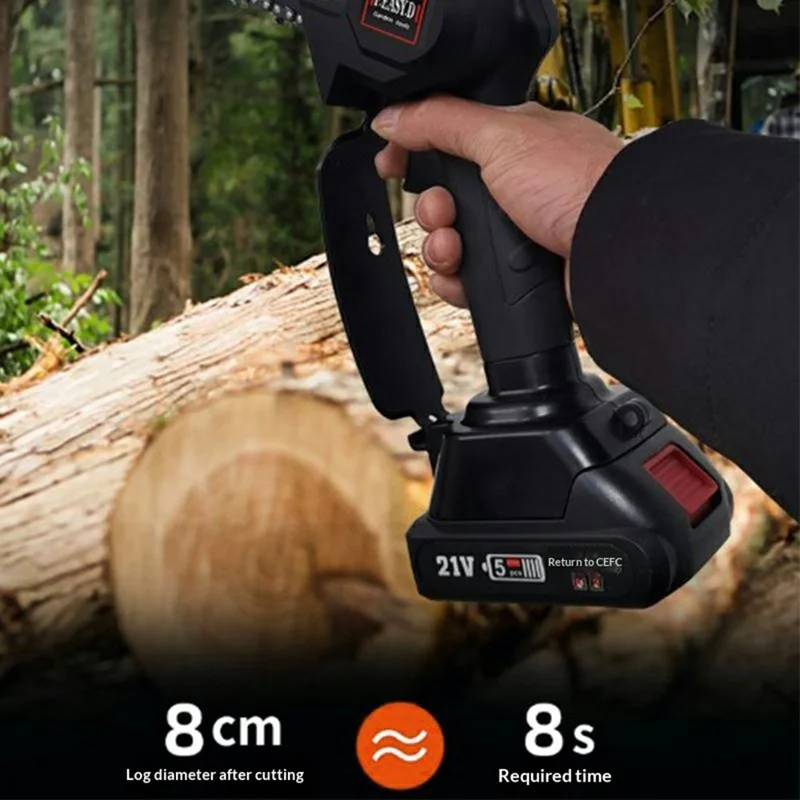 F.EASY.D High Branch Handheld Mini Electric Chainsaw Cordless Lithium-Ion Saw One-Handed with Removable Telescopic Pole for Orchard High Branch Pruning