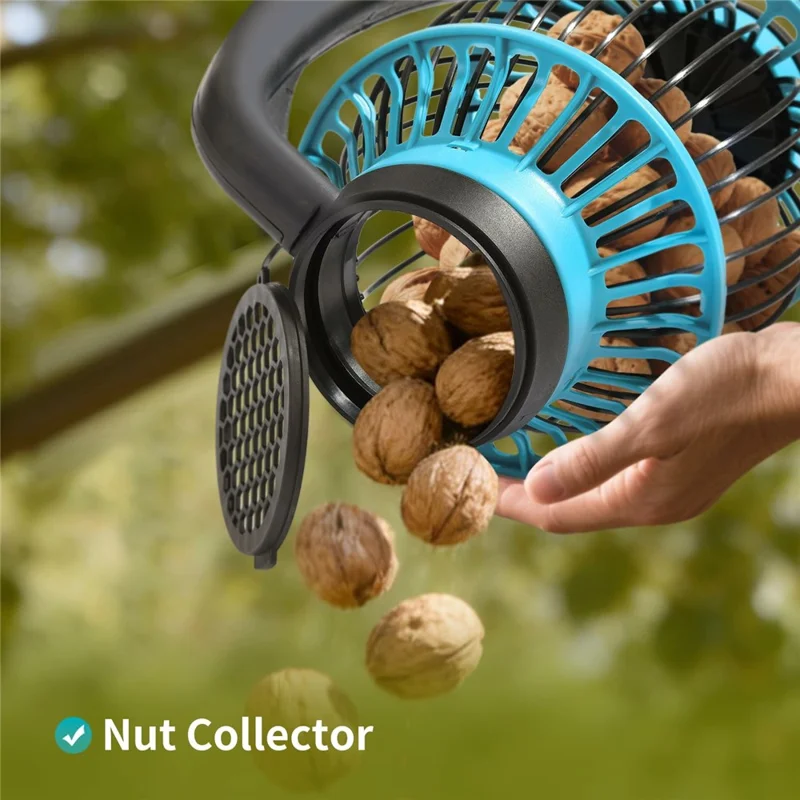 6L Large Capacity Nut Collector Rubber Roller Ergonomic Gathering Tool with Adjustable Aluminum Telescopic Pole for Nuts Soft Toy Balls