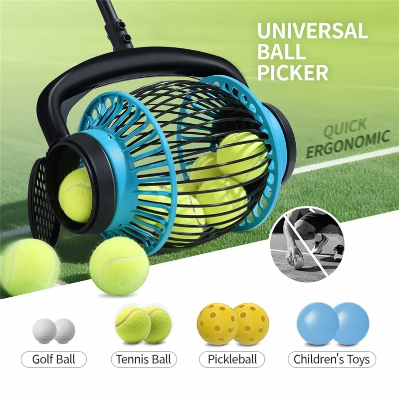 6L Large Capacity Nut Collector Rubber Roller Ergonomic Gathering Tool with Adjustable Aluminum Telescopic Pole for Nuts Soft Toy Balls