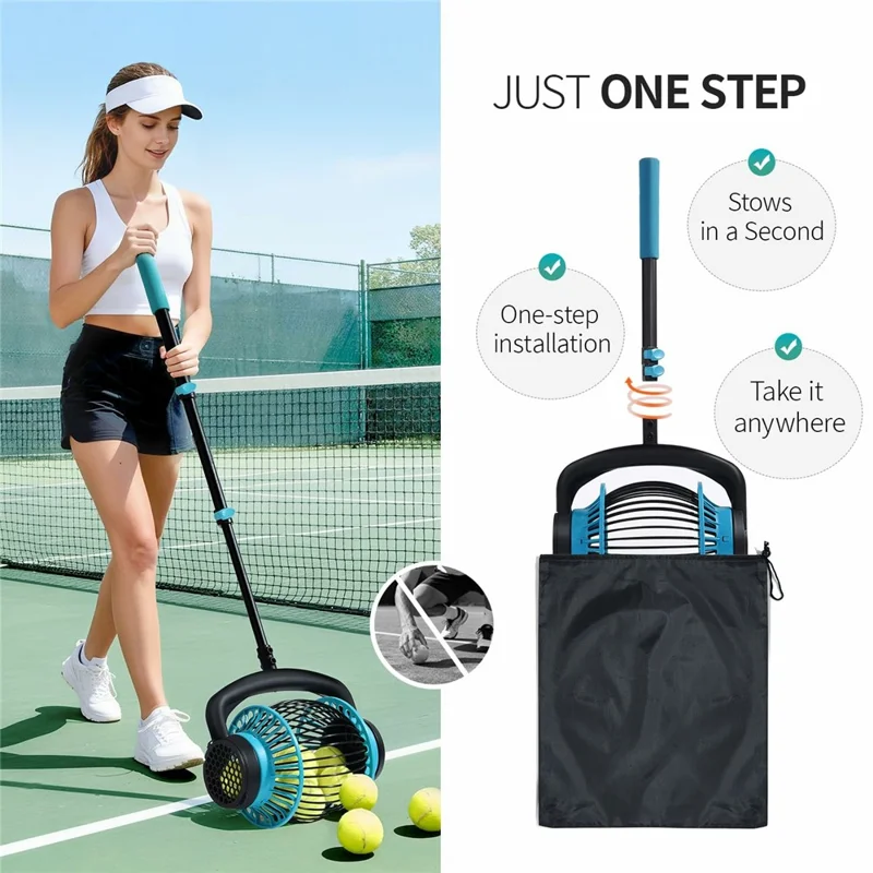 6L Large Capacity Nut Collector Rubber Roller Ergonomic Gathering Tool with Adjustable Aluminum Telescopic Pole for Nuts Soft Toy Balls