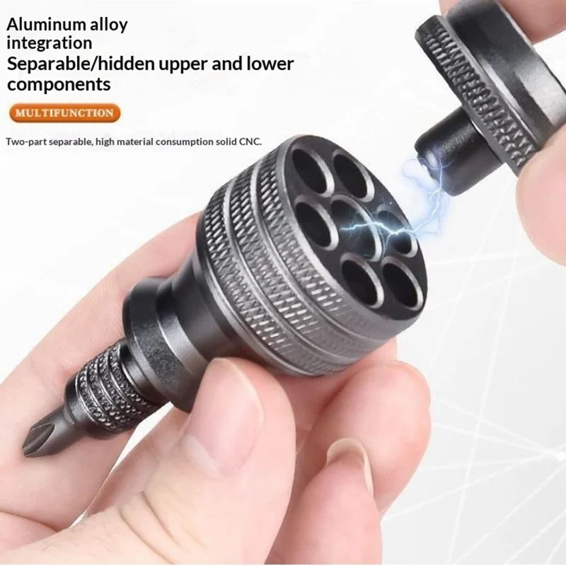 7 in 1 Aluminum Alloy Screwdriver Set Multifunctional Repair Tool Kit with 7 Bits for Home Appliance  /  Electronics  /  Furniture