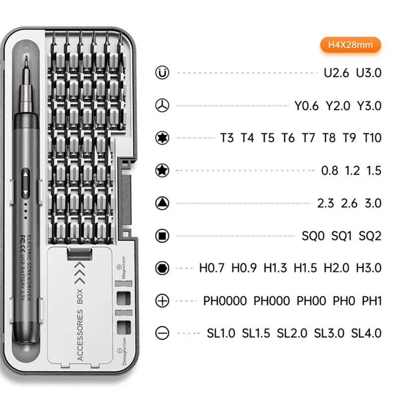 46 in 1 Precision Electric Screwdriver Set Rechargeable Cordless Torque Tool Kit for Mobile Cell computer Repair - Grey
