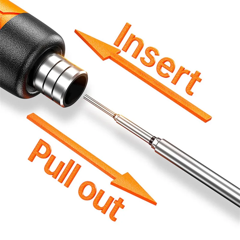 Kit de fer à souder rechargeable USB, fer à souder portable sans fil avec affichage numérique et contrôle de température - Orange