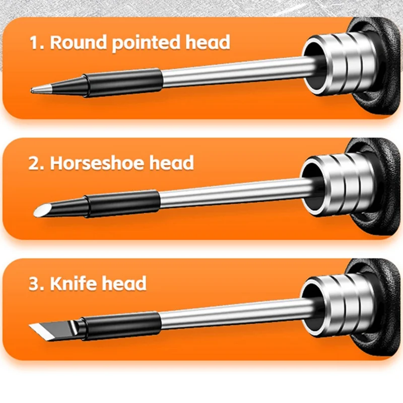 Kit di saldatura con 3 punte intercambiabili, saldatore portatile senza fili ricaricabile via USB con display digitale - Arancione