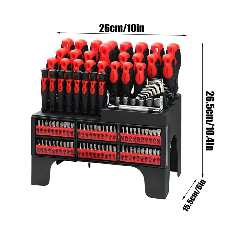 118Pcs Magnetic Screwdriver Set with Magnetizer Demagnetizer Tool Kit for Electronics Repair - Red
