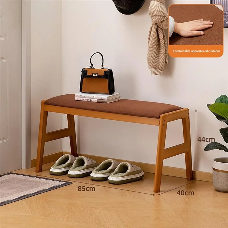 2595 Enkelt Lag 85x40x44 cm Bambus Skotagestol Opbevaringsbænk Skoreol Entréorganizer til Hjemmet - Teafarve