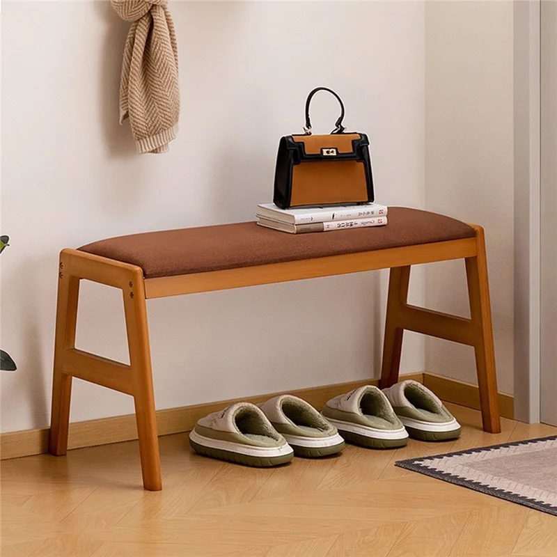 2595 Enkelt Lag 85x40x44 cm Bambus Skotagestol Opbevaringsbænk Skoreol Entréorganizer til Hjemmet - Teafarve
