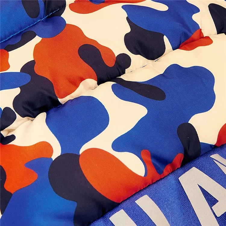 TG-CL062 Camouflage Splicing Pet Dog Hoodie Coat Waterproof Winter Puppy Costumes - Blue/Size 14