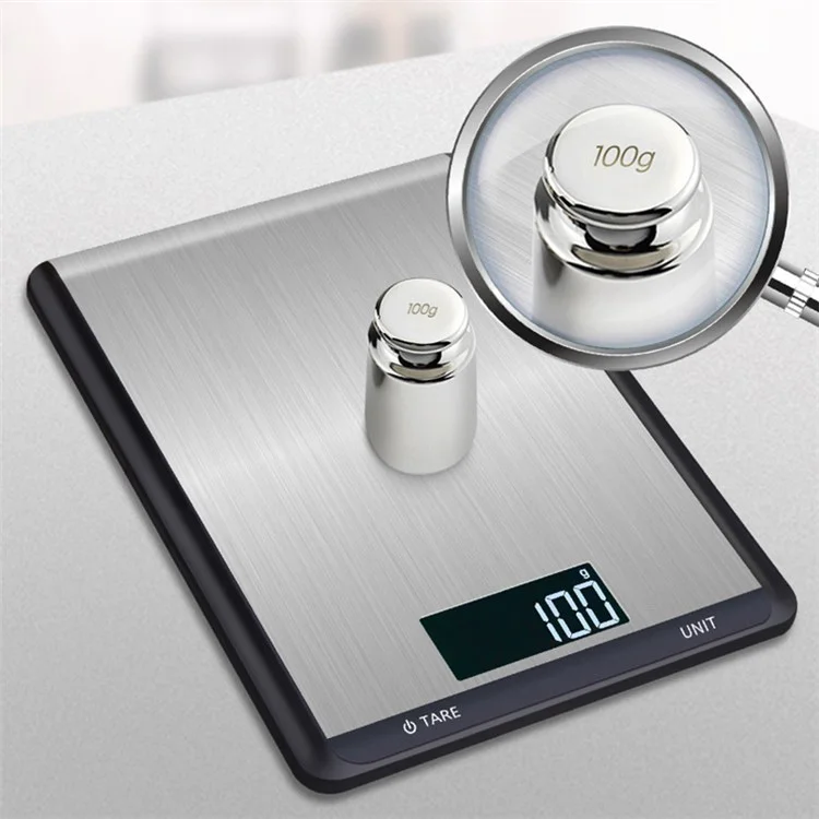 5kg/1g LCD Digital Kitchen Food Scale Electronic Balance Stainless Steel Measuring Weight Tool