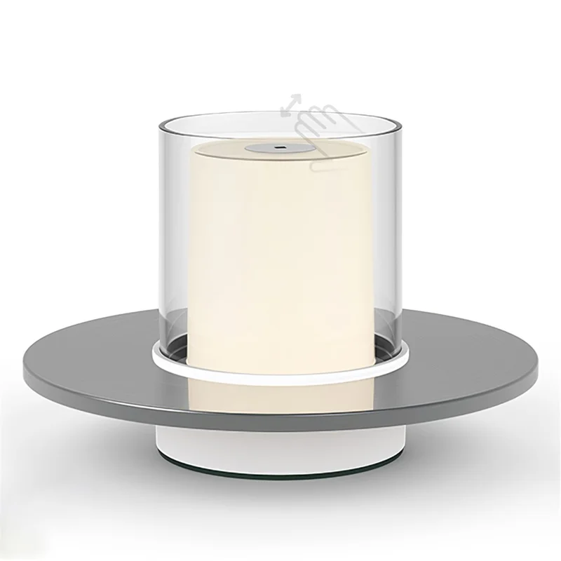 COMELY CANDLE 1140003 Infrared Induction Dimming Imitation Candlelight Design Warm White LED Night Light Rechargeable Table Lamp Home Decor - Silver