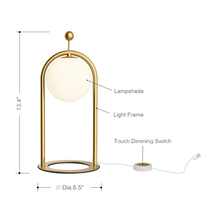 COMELY Linglong A 5W Creative Atmosphere Electroplate Night Light Industrial Table Lamp with Non-Slip Base for Bedroom Decoration - Gold
