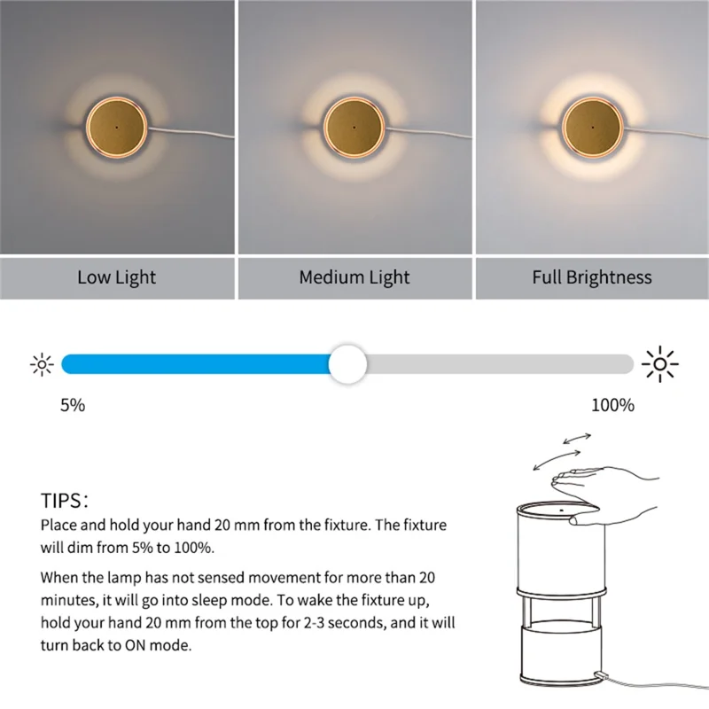 COMELY Cartello S Wielkość lampy nocnej LED w stylu nordycznym, ładowana lampa stołowa z regulacją jasności przez indukcję podczerwieni, oświetlenie do sypialni i domu