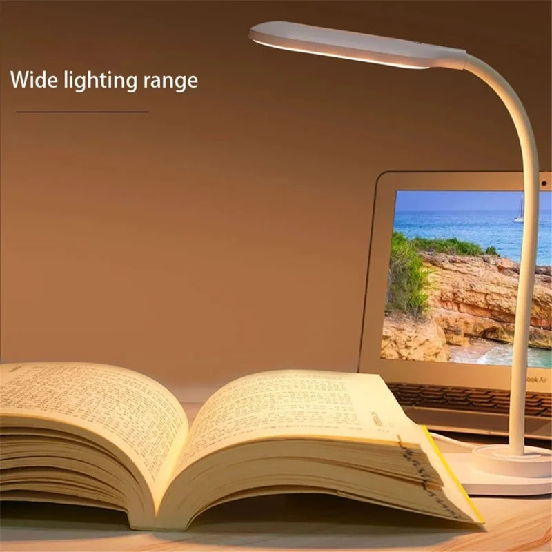 WTC-K32 10W Wireless Charging LED Desk Lamp Smart Eye Protection USB Folding Table Light - Blue