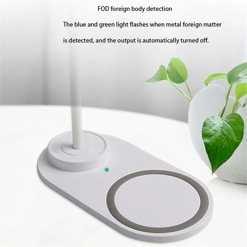 WTC-K32 10W Wireless Charging LED Desk Lamp Smart Eye Protection USB Folding Table Light - Blue