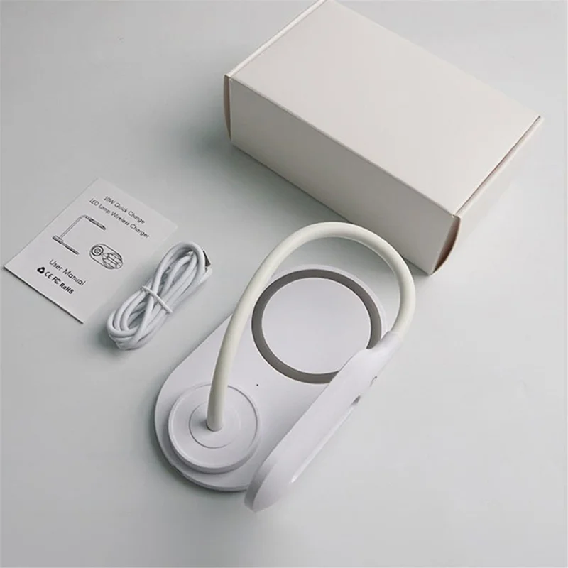 WTC-K32 10W Wireless Charging LED Desk Lamp Smart Eye Protection USB Folding Table Light - Blue