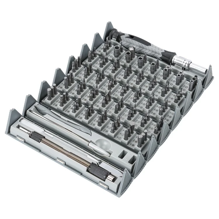 KING'SDUN KS-840116 126Pcs Precision Repair Tool Kit Portable Mini Screwdriver Set with 120-Bits  /  Cylinder Storage Box