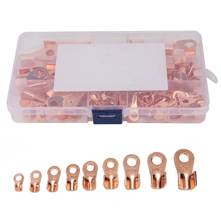 a2964 140pcs 5a / 10a / 20a / 30a / 40a / 50a / 60a / 80a / terminaux 100a open barrel set wire crimp cable câble corpor terminal connecteurs avec boîte de rangement