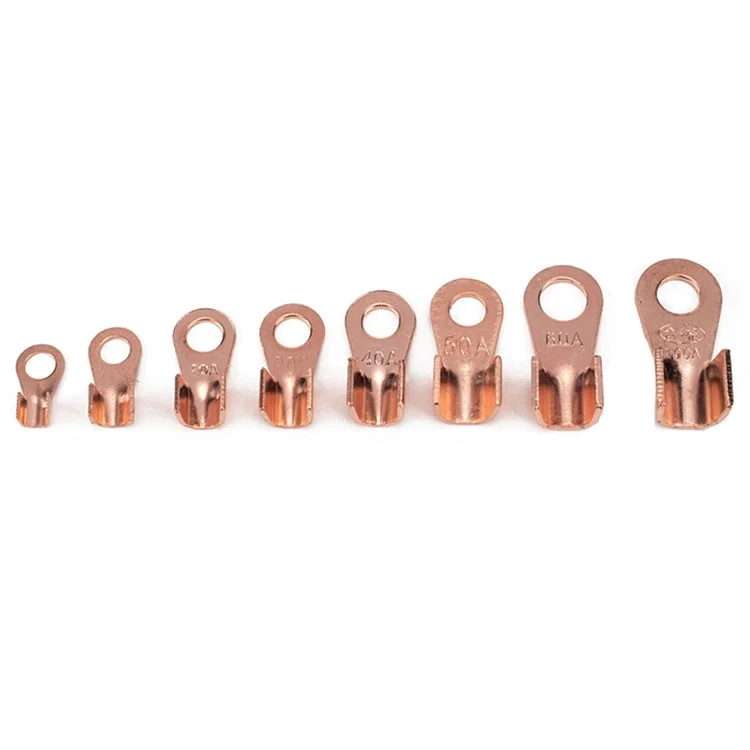 a2965 185pcs open barrel terminals set 5a / 10a / 20a / 30a / 40a / 50a / 60a / 100a fil de câble à sertissage lug connecteurs de bornes en cuivre