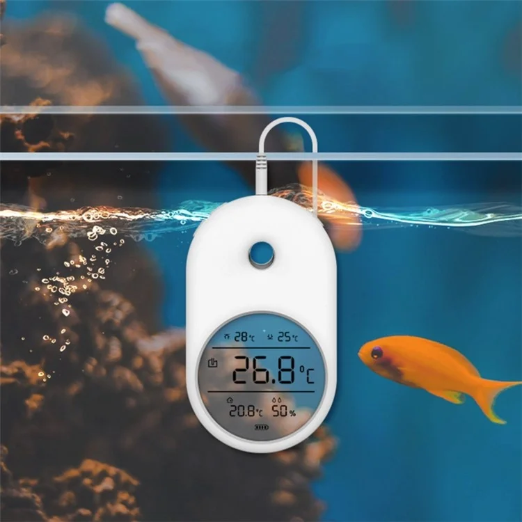 Thermomètre numérique LCD à 3 en 1 pour aquarium T1, affichage de la température du poisson