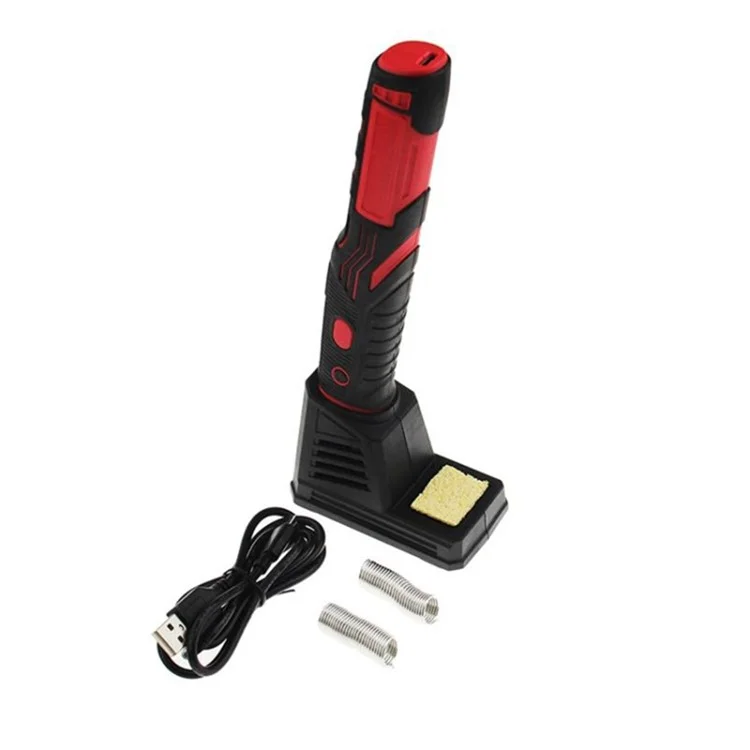 USB Rechargeable Portable Cordless Soldering Iron Kit with Stand, Soldering Iron Tip