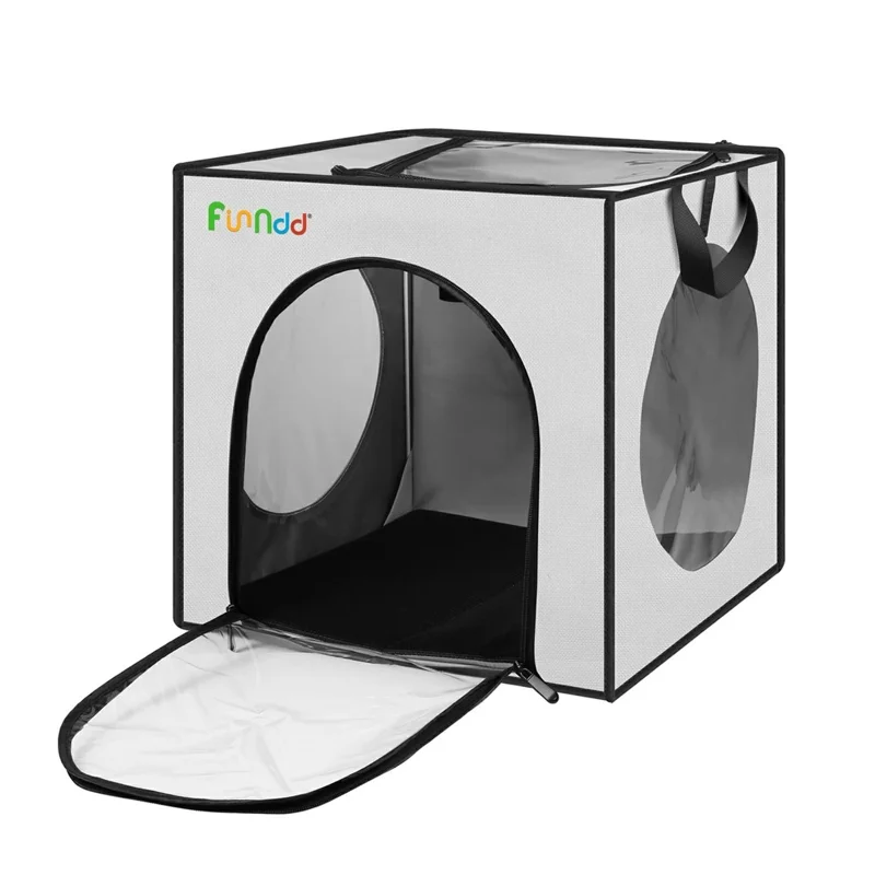 FUNADD FA2001 600D Nylon Pet Drying Box Dog Cat Hair Blowing Dry Box with Clear PVC Window - White