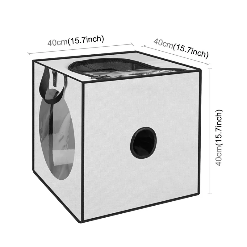 FUNADD FA2001 600D Nylon Pet Drying Box Dog Cat Hair Blowing Dry Box with Clear PVC Window - White