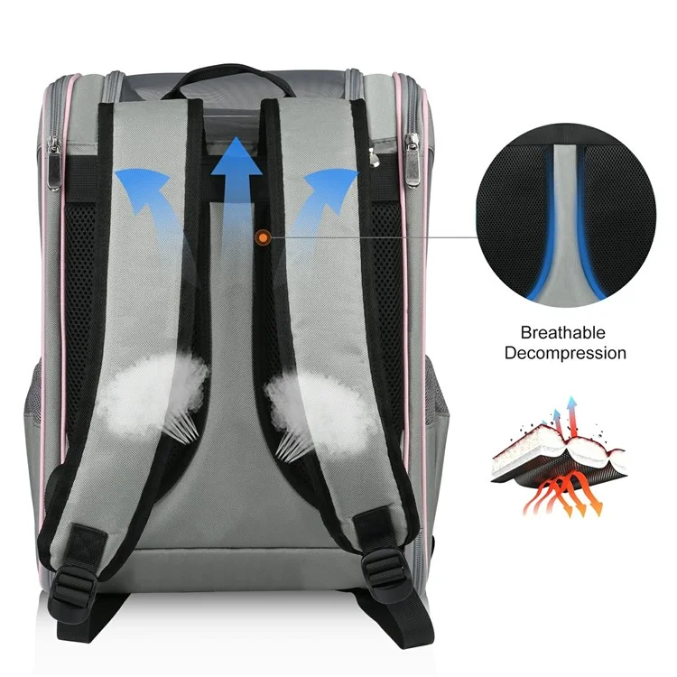 FUNADD FA1003 Mochila Respirável de Nylon 600D para Animais de Estimação - Rosa