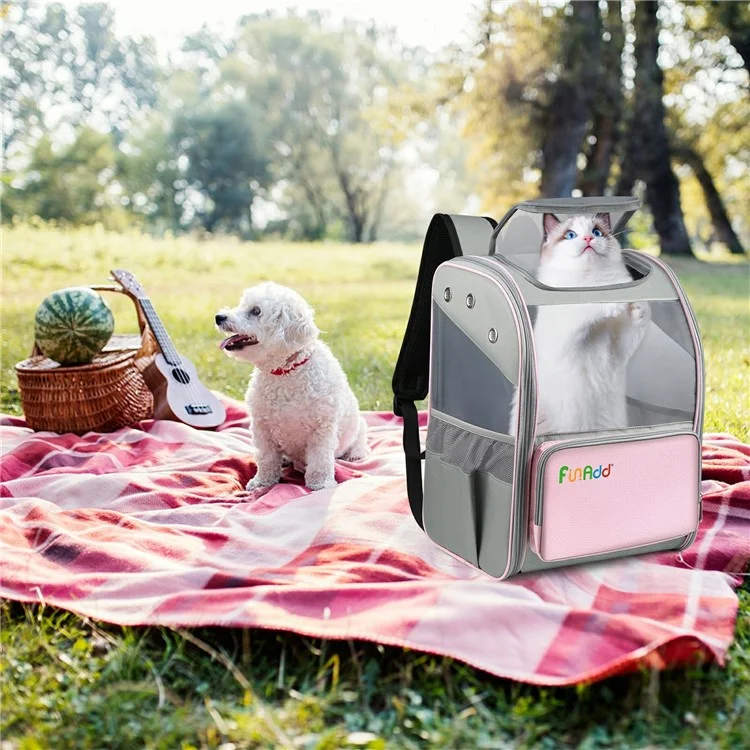 FUNADD FA1003 Mochila Respirável de Nylon 600D para Animais de Estimação - Rosa